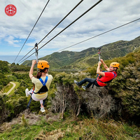 Kit d'équipement populaire de parc d'attractions en plein air d'aventure pour adultes et enfants tyrolienne