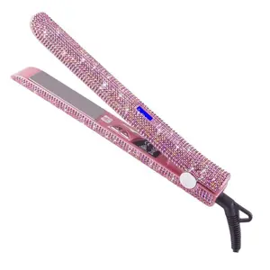 Rhinestone Diamond Flat Iron Set Ijzers Brede Plaat Bling Keramische Kam En Stijltang Sets Met Hot Haar Tools