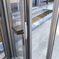 Portes battantes en verre à ouverture vers l'extérieur, à grand panneau et cadre en aluminium, insonorisées, isolantes thermiquement, résistantes à la pression du vent, pour extérieur