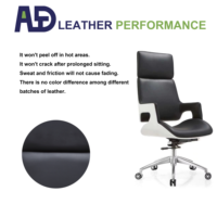 Fauteuil de Visiteur Ergonomique Pivotant à Dossier Ouvert en Cuir PU, Chaise de Bureau Cantilever à Tube Chromé pour Salon et Hôtel - Vente en Gros