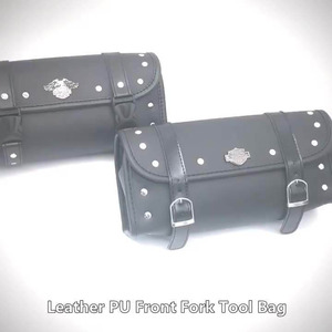 Motorefit-Bolsa de herramientas para horquilla delantera de cuero PU para motocicleta, alforja de equipaje para Harley, Chopper, Bobber Cruiser - Product Image 3