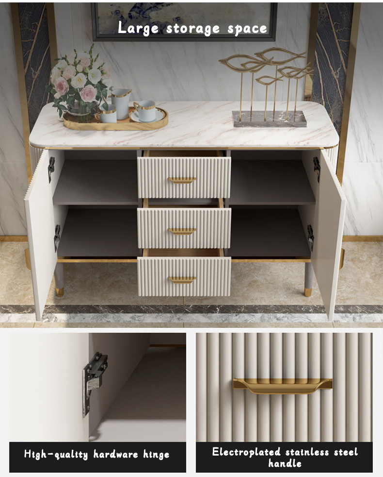 Luxury living room wooden storage organizer drawer cabinets sideboard furniture