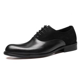 Chaussures Derby italiennes pour hommes en cuir véritable, à bout carré, à lacets, cousues Goodyear, couleur bordeaux, faites à la main, pour affaires et occasions formelles - Product Image 2