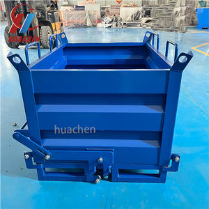 Заводская оптовая продажа, 6 ярдов с открытым верхом из углеродистой стали, для утилизации отходов, самосливной стальной бункер, контейнер для утилизации отходов - Product Image 4