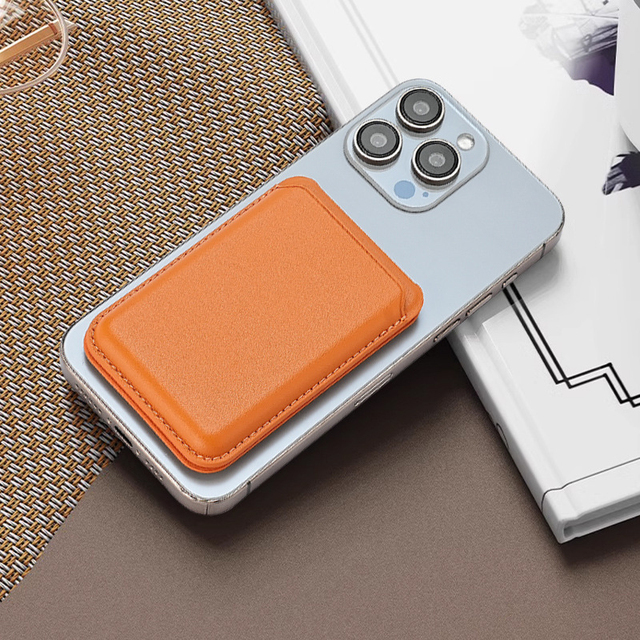 Universal Custom Logo Fashion Magnetic PU Card Holder Cell Phone Case Wallet for Magsafe Credit Card Smartphone