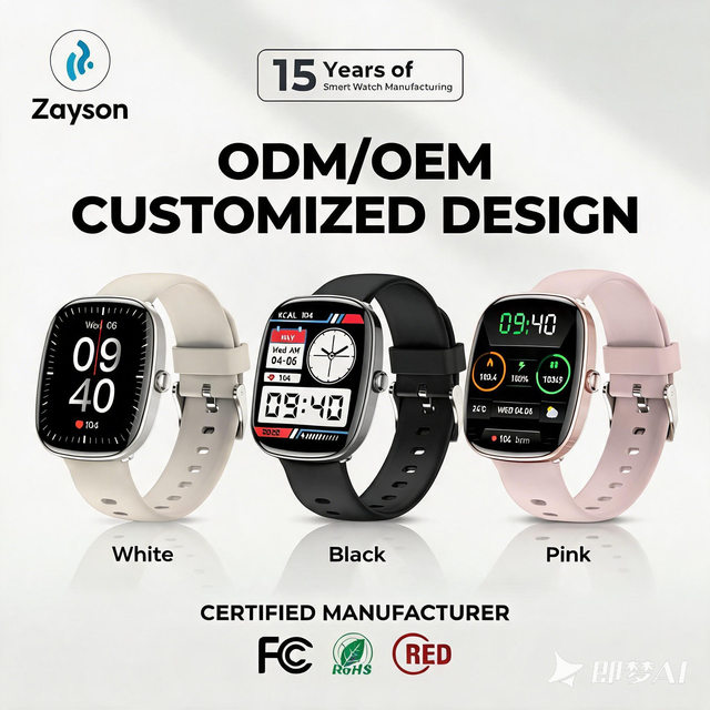 For 5.0 Smart Watch for Men Women 1.83" AMOLED Touch Fitness Tracker Heart Rate SpO2 Sleep Monitoring IP68 Waterproof