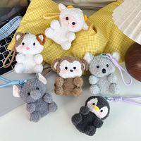 Porte-clés en peluche miniatures mignons - Mouton, chat, singe, koala, éléphant, pingouin en peluche kawaii