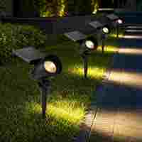 Projecteur solaire LED professionnel pour aménagement paysager, lumière de jardin haute luminosité, durable, étanche, avec piquet pour jardin
