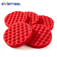 EVERTOOL 6 pouces de forme biseautée RO/DA tampons de polissage pour voiture personnalisés OEM mousse gaufrée de surface pour l'entretien des voitures et les sols
