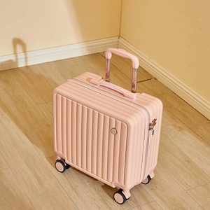 Valise de cabine personnalisée de 18 pouces en ABS PC à coque rigide rose avec <span class=keywords><strong>roulette</strong></span> et fermeture à glissière Valise d'embarquement - Product Image 2