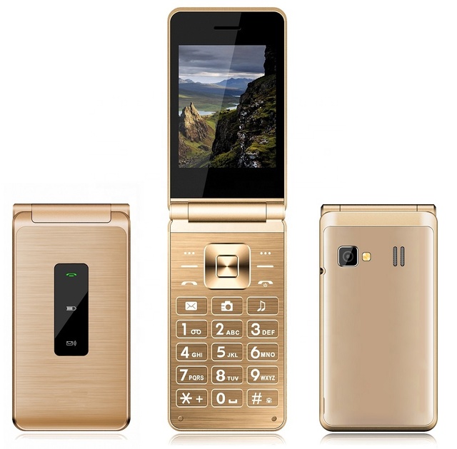 Newest Cheap OEM 2.8 Inch Cordless Advanced Foldable Keypad Mobile Phone Fig Kosher Flip Usb Smartphones Feature Phone