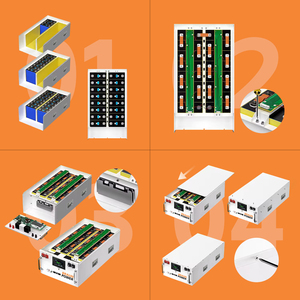 EU PL <span class=keywords><strong>Braun</strong></span> Power Kits de bricolage Version Pro 48V 15KWH LiFePO4 boîtier de batterie JK 16S 200A BMS 51.2V 280AH 314AH boîtier d'assemblage RS485/CAN - Product Image 5