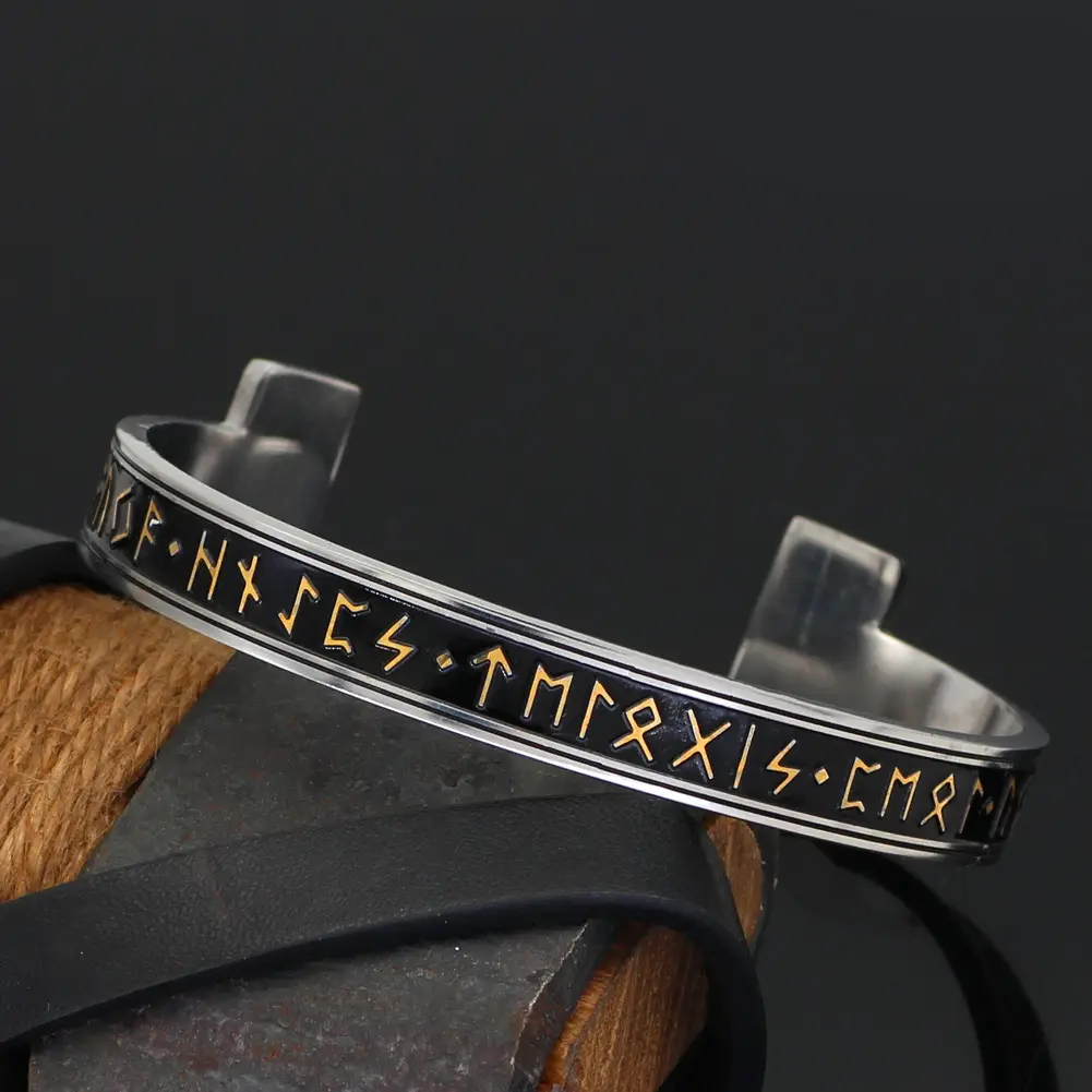Huaqi BC0102 viking axt armreif viking titânio aço jóias anel de braço viking turismo nórdico pulsera viking corrida símbolo presente