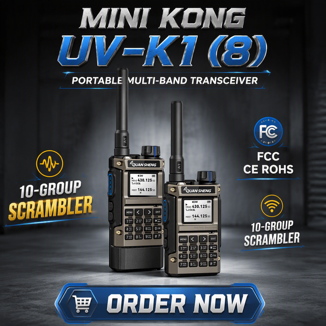 Compact Size UV-K1(8) Fast Frequency Matching FCC CE ROHS 5W Dual Band Two Way Radio for Outdoor Communication
