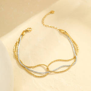 2025 नए फैशन वाटरप्रूफ सोने की प्लेटेड स्टेनलेस स्टील लिंक चेन दिल की महिला फुट गहने उपहार - Product Image 3