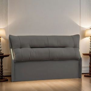 Upholstered Modern Minimalist Luxury Single Headboard Genuine Leather Solid Wood <b>Backrest</b> Floor Standing Bedroom Use - Product Image 4