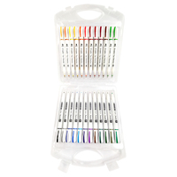 SUNNY GY30-24 Stylo pinceau aquarelle double pointe et marqueur fin à encre à base d'huile non effaçable pour le dessin artistique