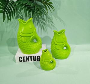 <span class=keywords><strong>Pichet</strong></span> de style moderne en gros de qualité Guggle <span class=keywords><strong>Vase</strong></span> en forme de poisson en porcelaine en céramique pour pot de table à la maison - Product Image 2