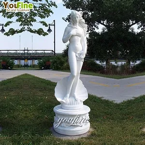 Scultura a grandezza naturale delle statue della ragazza nuda di marmo della nascita del giardino all'aperto di venere