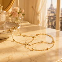 Bracelets en acier inoxydable avec chaîne et maillons, incrustation cœur, plaqué or 18 carats, étanche, personnalisé, tendance, cadeau de fête