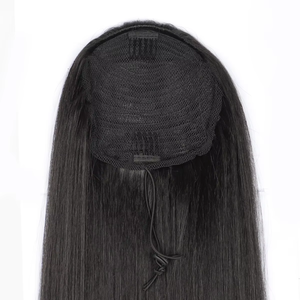 Натуральные черные термостойкие синтетические волосы на завязках хвостик для женщин и девочек 26 дюймов - Product Image 6