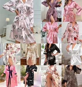 Nuevo Producto 2024, Bata Estampada, Pijama Sexy para Mujer, Satén Suave, Kimono Personalizado, Lencería para Dormitorio, Ropa de Dormir - Product Image 2