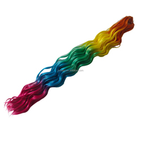 Cheveux synthétiques tressés à l'entrejambe Afro Kinky Deep Twist Wave Gogo Water Wave Anna Curl 24Inch Ombre Rainbow Color Curl Hair