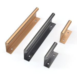 Custom Modern <strong>Black</strong> Gold Coating Zinc Alloy Furniture <strong>Knob</strong> <strong>Door</strong> Handles Drawer Pulls for Bedroom Cupboards Kitchen Application - Product Image 1