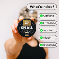 Pochettes Énergétiques Nootropiques Sans Nicotine 70mg Caféine L-Théanine Inositol Niacine Vitamine B pour une Concentration Accrue et une Énergie Mentale Améliorée