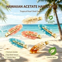 Barrettes à cheveux en acétate écologiques Ume Hawallan pour femmes, accessoires de coiffure tendance, sans plis, pour filles