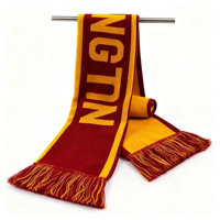 OEM Design Unisex Winter Warm Acryl Gestrickt Fußball Fußball Fans Sport Schal für Erwachsene und Kinder