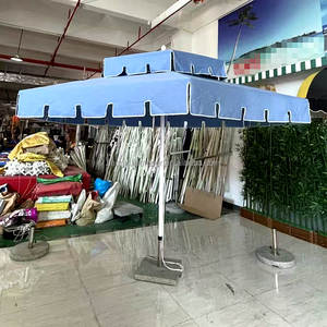 Fancy <strong>Vintage</strong> Striped Garden <strong>Patio</strong> <strong>Umbrella</strong> Big Size Summer Shelter Scalloped Edge Macrame <strong>Umbrellas</strong> Outdoor For Restaurant - Product Image 1