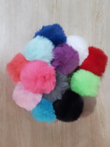 <span class=keywords><strong>Keychain</strong></span> thỏ giả lông Pompom Fluffy bóng Fluffy pompoms keyiring cho phụ nữ cô gái Túi phụ kiện <span class=keywords><strong>Keychain</strong></span> - Product Image 3