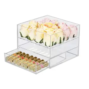 Medium Size Flower Shop Countertop Acrylic Rose Flower Display Box