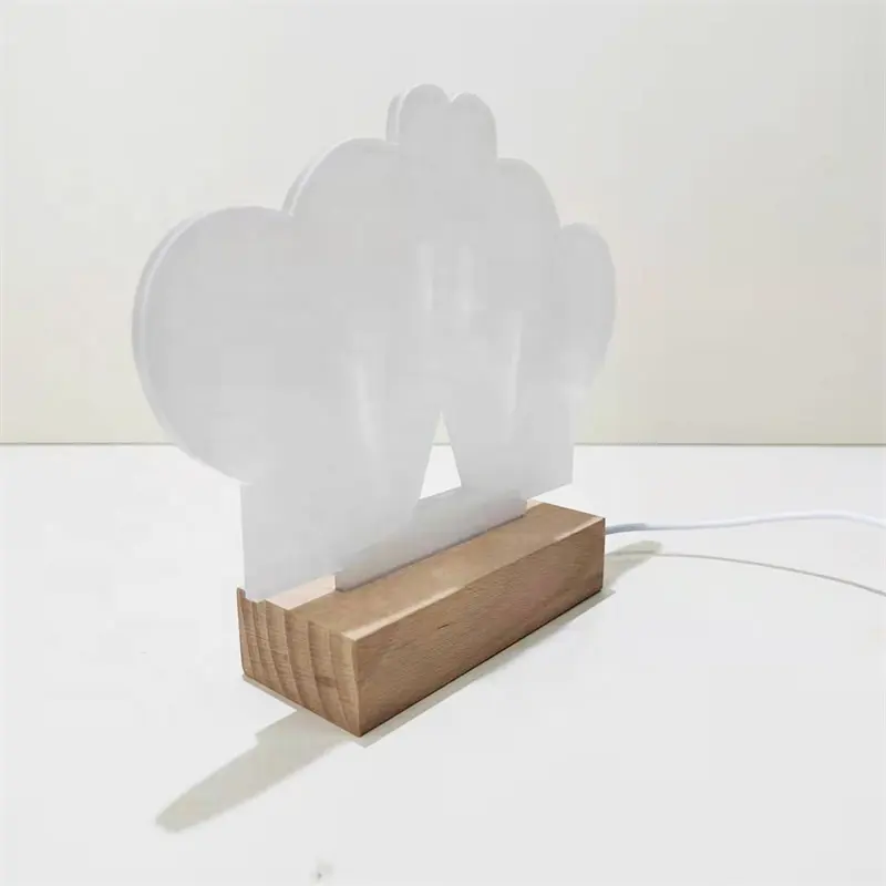 Lampe de nuit à Sublimation automatique en acrylique, cadre photo, veilleuse tactile, personnalisé