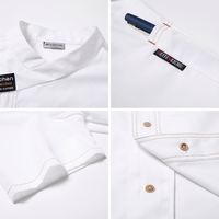 Vêtements de cuisine en polyester et coton avec poche sur le bras, uniforme de restaurant, uniforme de pizzeria, vêtements de travail pour la cuisine, veste de chef noire personnalisée