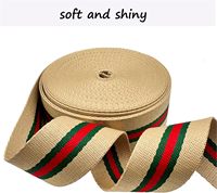 Sangle en polyester tissé écologique personnalisée 38 mm 12 yards rayée pour remplacement de sac, bandoulière, DIY – En stock