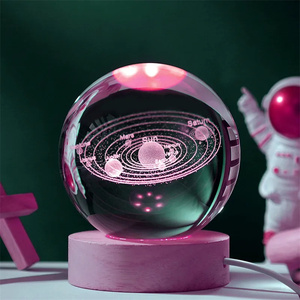 Colorful <strong>Change</strong> Rgb 3D Crystal Ball Moon Night Light LED Planet Globe <strong>Table</strong> Lamp USB Home Decor Gift - Product Image 6