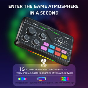 การ์ดเสียง <span class=keywords><strong>FIFINE</strong></span> SC8 RGB สำหรับพีซี สตูดิโออัดเสียง มิกเซอร์ภายนอก <span class=keywords><strong>XLR</strong></span> สำหรับไลฟ์สตรีมมิ่ง เกมมิ่ง แบบ Type C 7.1 - Product Image 2