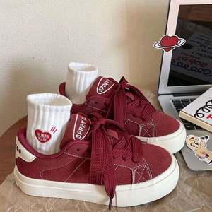 Nuevos Zapatos de Tacón Alto Color Vino Tinto para Mujer, con Diseño Retro Estilo Hong Kong, Punta Redonda y Cierre de Cordones para Otoño/Primavera - Product Image 4