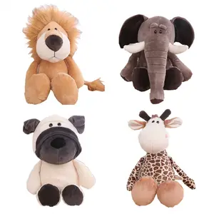 新款毛绒动物毛绒玩具大象长颈鹿狐狸狮子老虎猴子狗毛绒动物超软儿童玩具