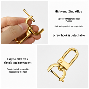 Kunci Pintu Sekrup Lepas Pasang dari Paduan Seng Warna Perak/Hitam Metalik/Emas Muda untuk Koper dan Aksesoris Mainan - Product Image 4