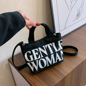 Nouveau sac en toile <span class=keywords><strong>imprimable</strong></span> tendance et mignon pour femmes, avec lettrage coloré, sac à bandoulière pour l'école - Product Image 3