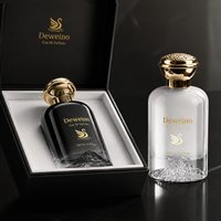 Flacon de parfum noir et blanc de 100 ml, flacon de parfum rond vide de 30 ml et 50 ml, flacon de parfum de luxe avec emballage en boîte
