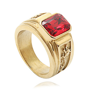 Anillo Geométrico Unisex con Circonita Cúbica Azul en Engaste de Bisel para Regalo de Joyería de Moda - Product Image 2