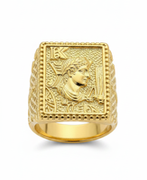 Bague carrée géométrique rétro en laiton plaqué or 24K/18K Z H Luxury, unisexe, style hip-hop, bijoux de fiançailles pour tous les jours