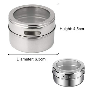 Tarro de especias magnético de aluminio Organizador multiusos con tapa superior transparente anodizada con tamiz o vertedor Organizar contenedores de especias - Product Image 6