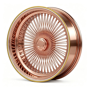 Cerchi a Raggi Cromati in Oro Rosa Stile Dayton Personalizzati 20-28 Pollici 5x120 5x127 5x127 per Automobili - Product Image 6