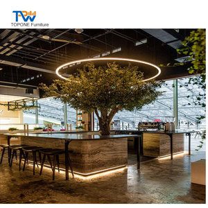 Hot Selling Coffee Shop Bar <strong>Counter</strong> Manufacturer Customized Wooden Indoor Coffee Kiosk Bar in Mall Design Cafe <strong>Counter</strong> - Product Image 2