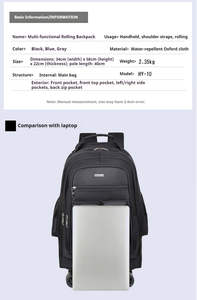 Mochila Antirrobo Personalizada de Fábrica para Portátil con USB, Mochila de Viaje con Ruedas de Gran Capacidad, Mochila Impermeable para Portátil de Negocios - Product Image 4